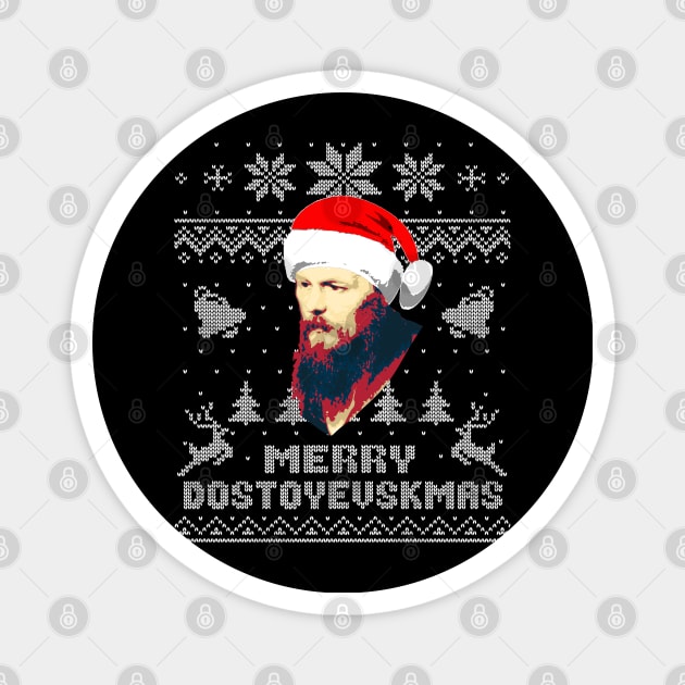 Fyodor Dostoevsky Funny Christmas Magnet by Nerd_art